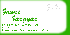 fanni vargyas business card